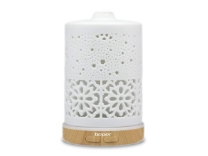 Difuzor aromaterapie Beper 70.404, ultrasunete, LED 7 culori, 100 ml, alb