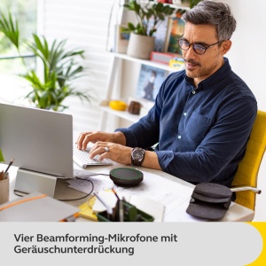 Difuzor Bluetooth Jabra Speak2 55, 4 microfoane cu anulare a zgomotului, difuzor full-range de 50 mm, audio in banda larga, compact, portabil - certificat pentru echipe MS, gri inchis - Img 5