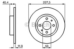 Disc Brake Bosch 0 986 478 343 - 257.5 mm, 12 mm, Set 2 bucati - Img 5