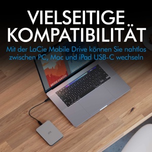 Disc extern LaCie 1TB Mobile Drive USB-C, design elegant, portabil - Img 5