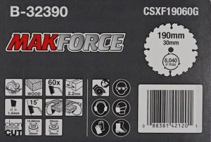 Disc Saw Makita B-32390, 190mm x 30mm, 60Z, Original - Img 3