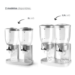 Dispenser Cereale Lacor 62597, 2 recipiente a 3.5 l, BPA-free, gri - Img 6