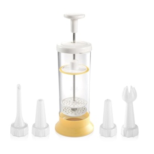 Dispenser crema Tescoma DELICIA, 3 varfuri, plastic si inox, usor de utilizat