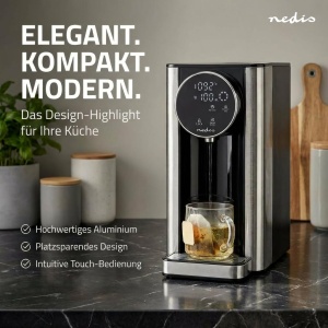 Dispenser de apa fierbinte Nedis KAWD310FBK, 2.7 l, 2600 W, AluminiuNegru - Img 5