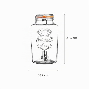 Dispenser de bauturi Kilner 5L transparent cu robinet, 18,2cm x 25,4cm x 31,5cm - Img 8