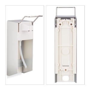 Dispenser de sapun Relaxdays 500 ml, alb, montare pe perete - Img 6