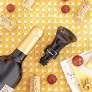 Dispenser si Capac pentru Vin InnovaGoods, 2-in-1, Negru, Silikon ABS - Img 8