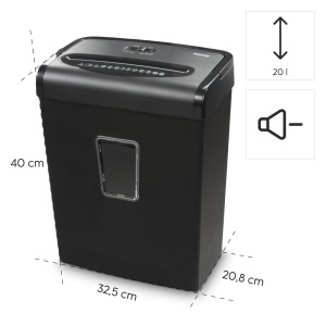 Distrugator documente Hama Premium 20L 8 coli Particule 2x12 mm Negru - Img 3