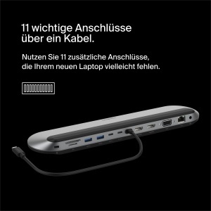 Docking station Belkin Connect USB-C 11-in-1, 100W, 3 monitoare, negru - Img 2