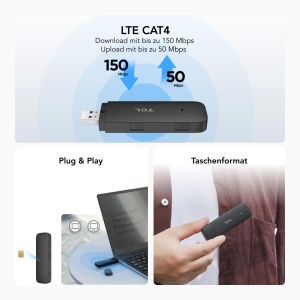 Dongle USB 4G LTE TCL LINKKEY IK41, 150 Mbps, Plug-and-Play - Img 2
