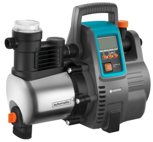 Dozator de apa menajera Gardena Premium 6000/6E LCD Inox: Pompa de apa menajera cu debit de 6000 l/h, motor de 1300 W, cu afisaj LC, carcasa pompa din otel inoxidabil de inalta calitate (1760-20) - Img 1