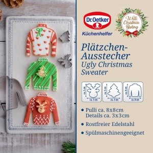 Dr Oetker Set 3 Forme de Decupat Ugly Christmas Sweater Inox Rezistent - Img 2