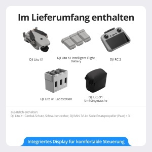 Drona DJI Lito X1 Fly More Combo, 3 acumulatori, RC 2, 15 km transmisie video - Img 10