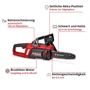 Drujba cu acumulator Einhell GE-LC 1825 Li BL-Solo 18V motor fara perii lungime taiere 225 cm - Img 3