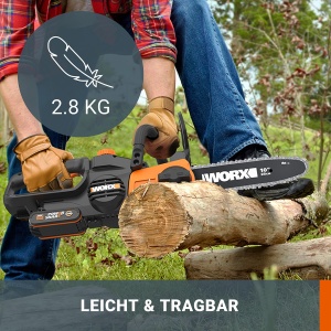 Drujba cu acumulator WORX WG322E.9, 20V, lama 25 cm, sistem automat de tensionare - Img 5