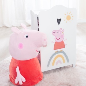 Dulap pentru papusi Peppa Pig, din lemn, 52x31x25 cm, alb - Img 3