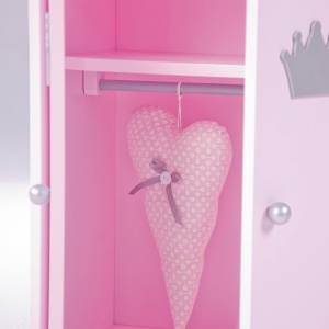 Dulap pentru papusi Prinzessin Sophie, 2 usi, roz, cu suport pentru haine - Img 3