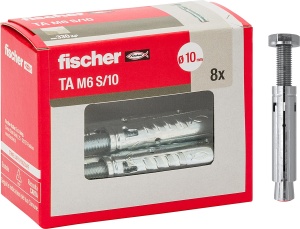 Dulie din otel Fischer TA M6 S10 Y cu surub hexagonal, 10 mm