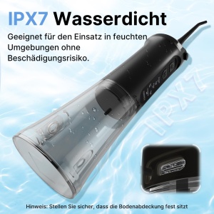 Dus bucal TUREWELL, fara fir, rezervor 310ml, 5 moduri de presiune, negru - Img 6