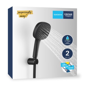 Dus cu cap de dus GROHE Vitalio 110, 2 tipuri de jet, negru, 1.5m