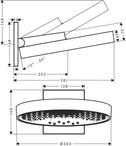 Dus cu cap de dus hansgrohe Rainfinity, 360 mm, 3 tipuri de jeturi, crom - Img 5