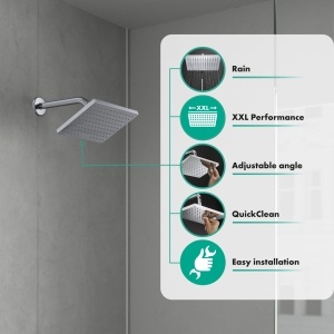 Dus cu efect de ploaie hansgrohe Vernis Shape 230 x 170 mm, crom, 1 jet - Img 2