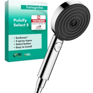Dus cu mana hansgrohe Pulsify Select S, 3 tipuri de jet, crom, 105 mm