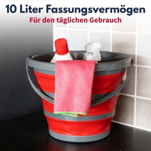 Eimer pliabil Dirt Devil 10 litri, compact, rosugri - Img 5