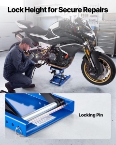Elevator pentru motociclete VEVOR JL-M01101, 499 kg, inaltime reglabila, negru-albastru - Img 5
