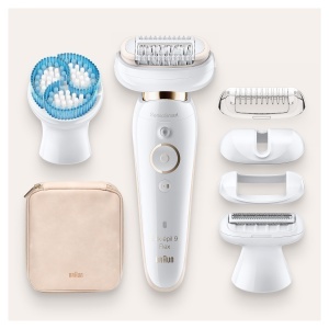 Epilator Braun Silk-epil 9 Flex 9010 AlbAuriu Cap flexibil Perie exfolianta - Img 8