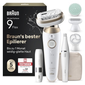 Epilator Braun Silkepil 9 Flex SkinSpa 9-681, Waterproof, Aurie