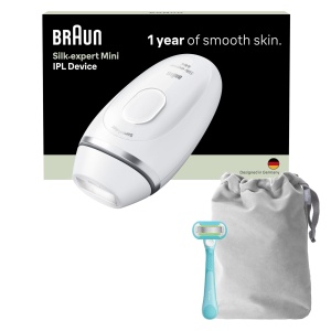 Epilator cu lumina pulsata Braun Silk-Expert PL1114 Mini, alb