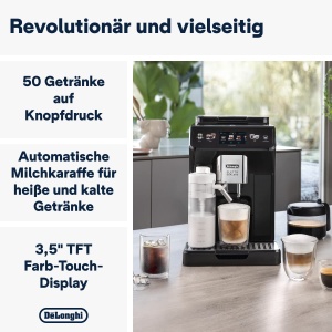 Espressor automat DeLonghi Eletta Explore ECAM45267G 50 bauturi LatteCrema Cold Brew Touchscreen Gri inchis - Img 2