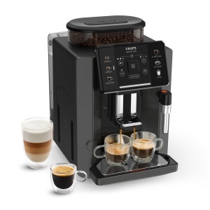 Espressor automat Krups Sensation, functie filtru cafea, 2 bauturi simultan, compact