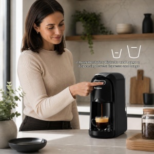 Espressor cafea Beper Amata 4-in-1, 1400 W, 700 ml, 20 Bar - Img 6