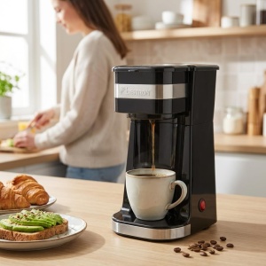 Espressor cafea Bestron ACM1112Z, 750W, capacitate 420ml, negrusilver - Img 2