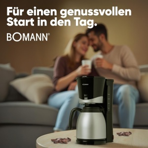 Espressor cafea Bomann KA 168, 1 L, 870 W, pentru 8-10 cesti, negru - Img 6