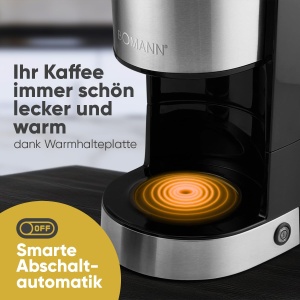 Espressor cafea Bomann KA 6071 CB, 12-14 cesti, 800W, inox - Img 5