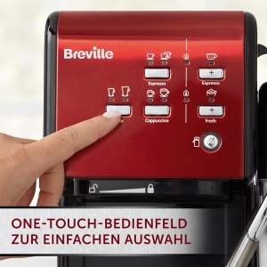 Espressor cafea Breville Prima Latte II, 15-bar, cu spumator de lapte, rosu - Img 2