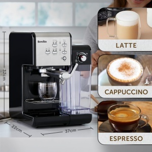 Espressor cafea Breville Prima Latte II, 19-bar, argintiu, cu spumator de lapte - Img 3