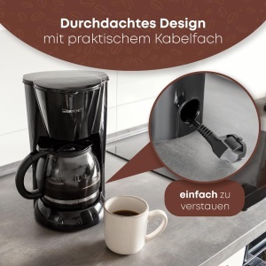 Espressor cafea Clatronic KA 3473, 12-14 cesti, 900W, negru - Img 4