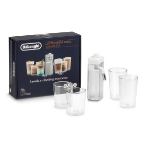Espressor cafea DeLonghi LatteCrema Cool Upgrade Set DLSC032, 6 retete, 4 pahare