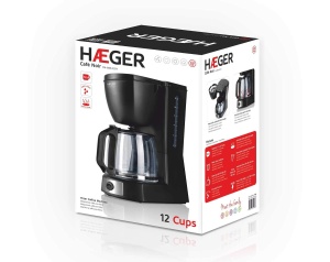 Espressor cafea HAEGER CAFE Noir, 12 cesti, 680 W, cu functie anti-tropire - Img 8