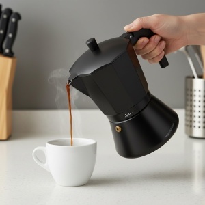 Espressor cafea Jata Hogar CFI6, 6 cesti, aluminiu, negru - Img 4