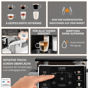 Espressor cafea KRUPS Sensation Milk EA912E, 6 specialitati, tehnologie Milk Maestro - Img 8