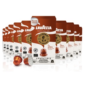 Espressor cafea Lavazza Tierra for Africa Bio Organic, 10 capsule, intensitate 10