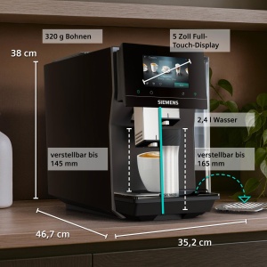 Espressor cafea Siemens EQ700i Aroma, 41 bauturi, touchscreen 5 inch, gri - Img 10