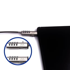 Ewent Laptop Lock Incuietoare cu combinatie pentru laptop, cablu de securitate cu incuietoare cu combinatie, cablu de securitate pentru notebook-uri, tablete, PC-uri, proiectoare, antifurt cu cablu rezistent la taiere de 1,8 m - Img 4