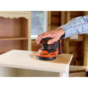 Exzenterschleifer BlackDecker BDCROS18N 18V, cu Staubfangbehalter, NegruPortocaliu - Img 5