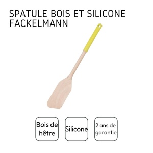 Fackelmann 0905150 Spatula din lemn cu varf inclinat si maner din silicon 34 cm - Img 5